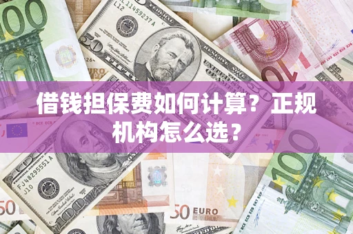 济南借钱担保费如何计算？正规机构怎么选？
