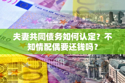 济南夫妻共同债务如何认定？不知情配偶要还钱吗？